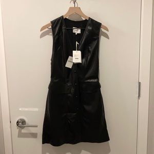 Nanushka Menphi Black Vegan Leather Dress